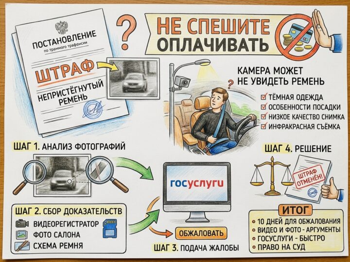 Обжалование штрафа с камеры за непристёгнутый ремень: как добиться отмены