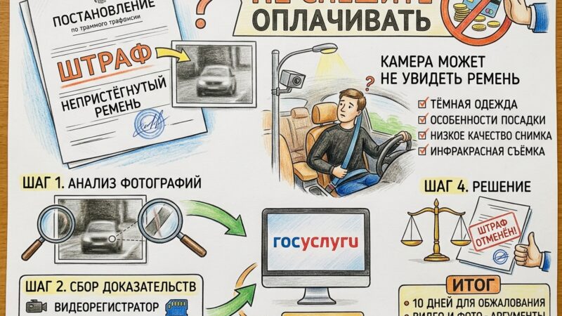 Обжалование штрафа с камеры за непристёгнутый ремень: как добиться отмены