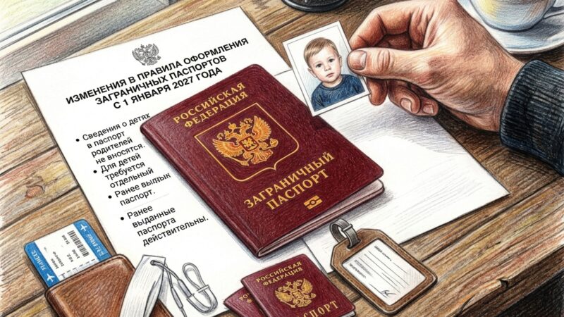 С 1 января 2027 года в заграничные паспорта перестанут вписывать данные о несовершеннолетних детях