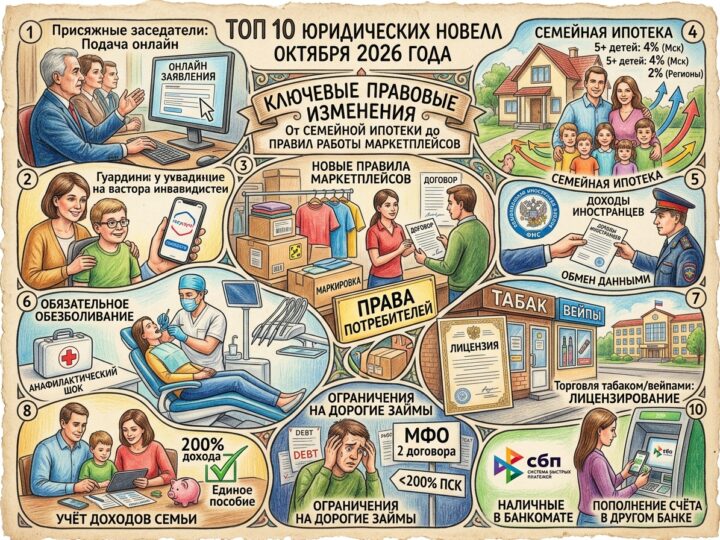 Топ 10 важных юридических изменений с октября 2026: от семейной ипотеки до правил работы маркетплейсов