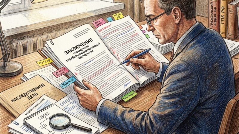 Посмертная психиатрическая экспертиза по спору о завещании: как проверить заключение до суда и выиграть спор