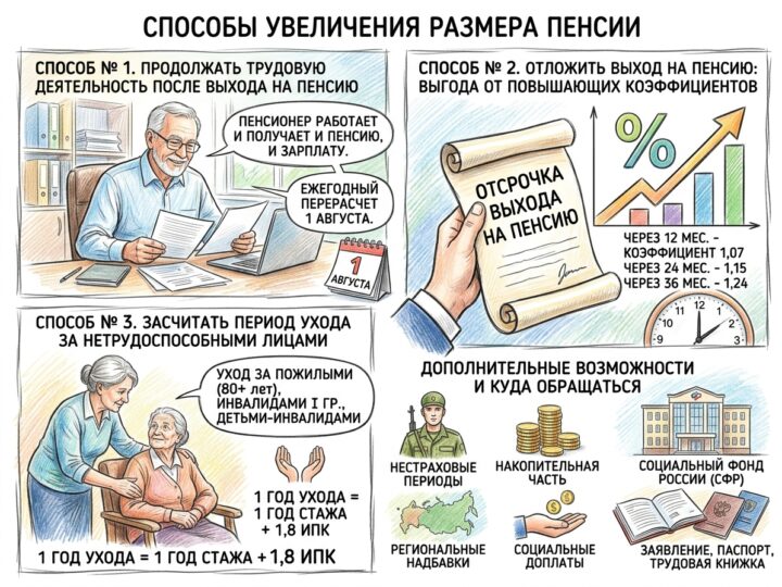 Как законно увеличить размер пенсии в 2026 году: проверенные способы