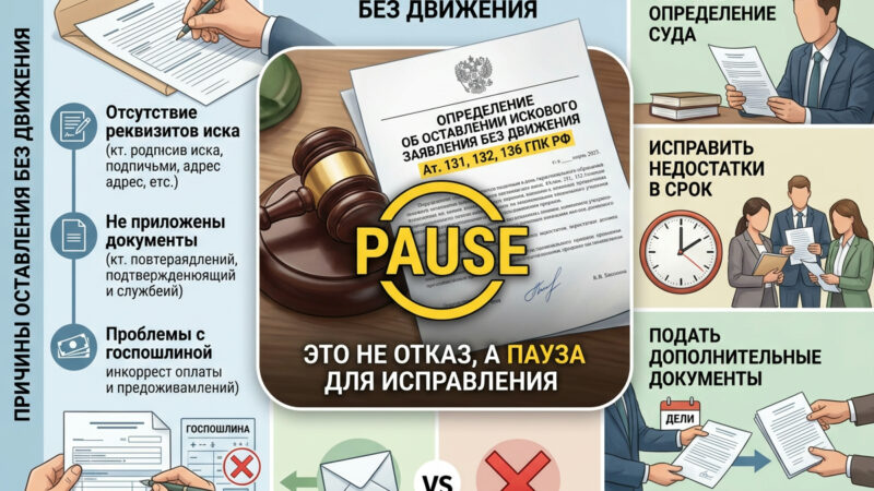 Оставление иска без движения: что делать истцу, причины и срок на исправление