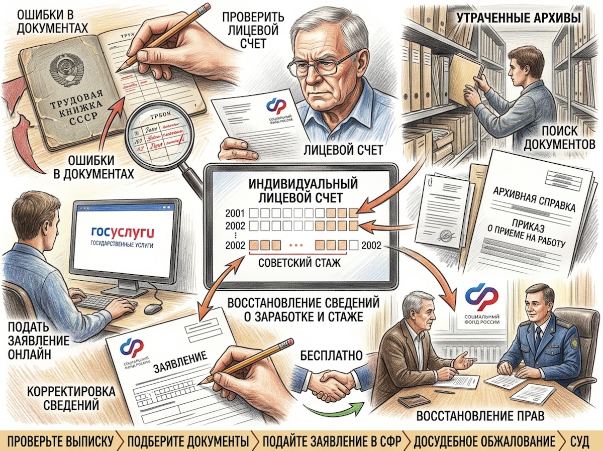 Пенсия за советский стаж: как исправить ошибки в трудовой и восстановить годы работы в СССР